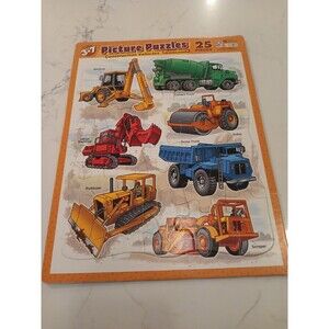 Picture Puzzle Patch 25 Piece Construction Vehicles Complete